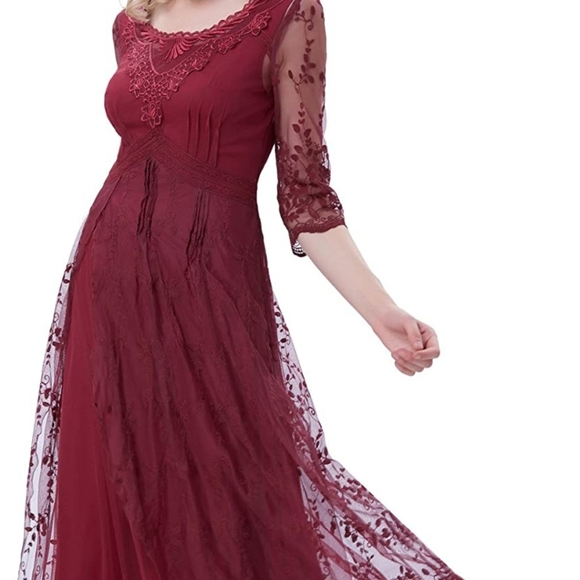 Vintage Titanic Style Lace Maxi Dress - Picture 6 of 11